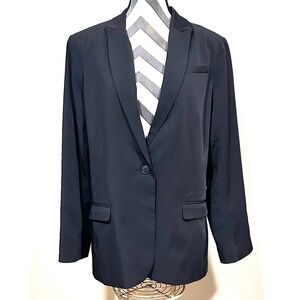 Norma Kamali Women’s Black One Button Blazer Size 18